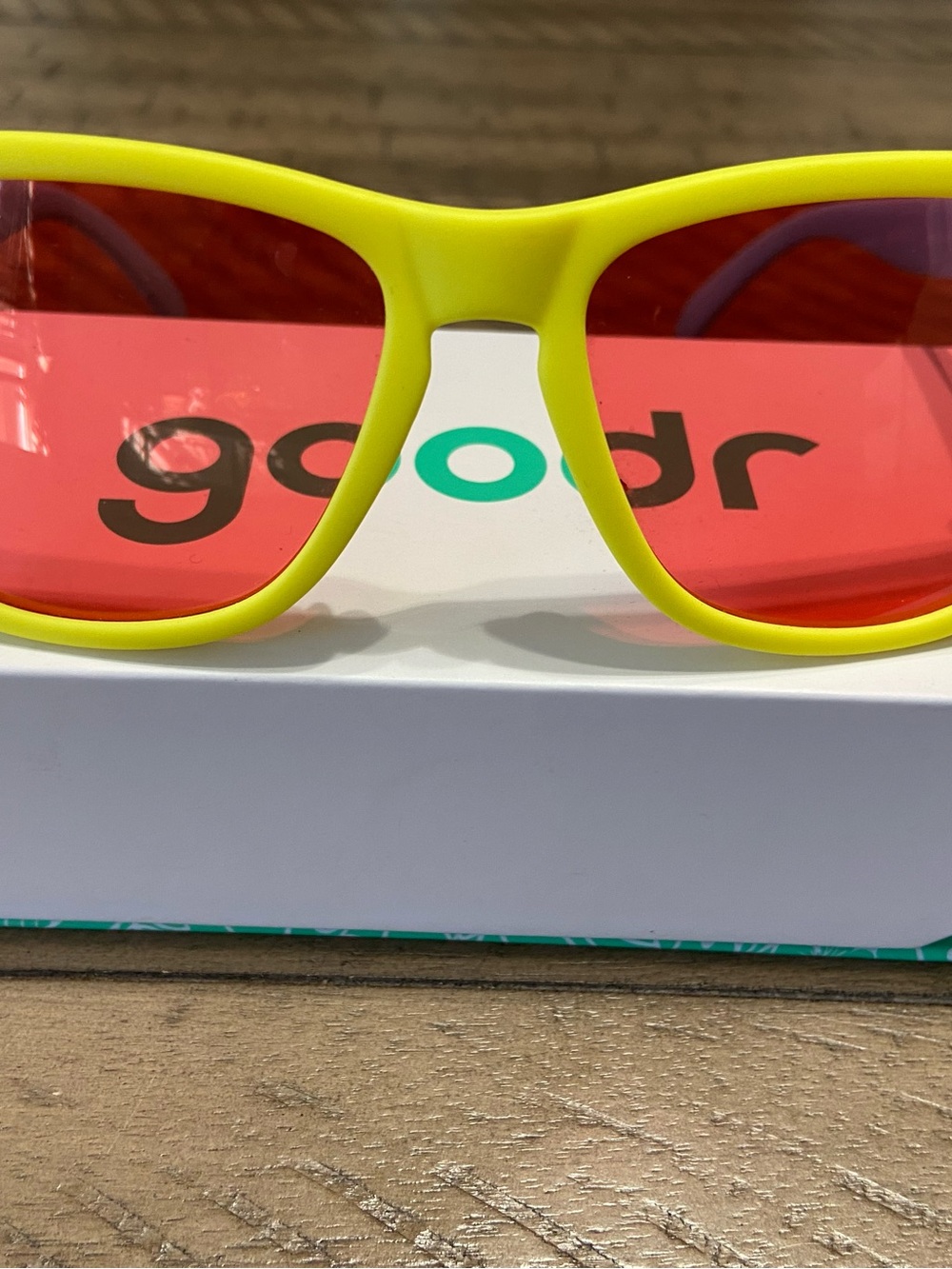 Goodr Yellow Frame Sunglasses with Red Lenses- Pineapple Painkillers